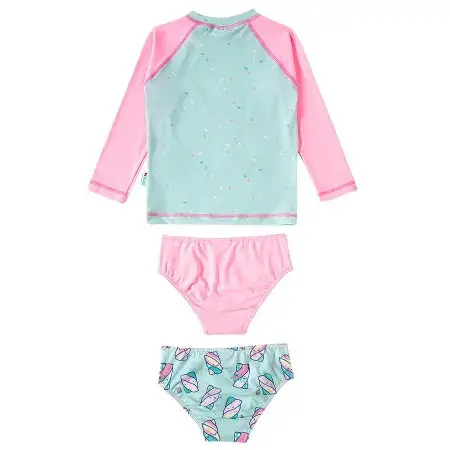 Miniatura TRIO PRAIA TODDLER 1 CAMISETA FPS 2 CALCINHAS CORES: ROSA E VERDE AGUA 2